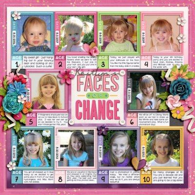 Kailtyn's Faces of Change ages 1-10