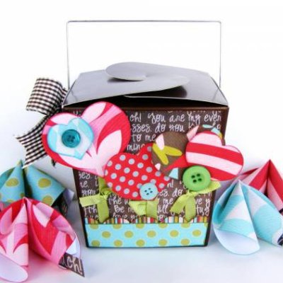 Valentine's Take-Out Box with Fortune Cookies