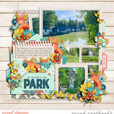 Op wandel in het park
