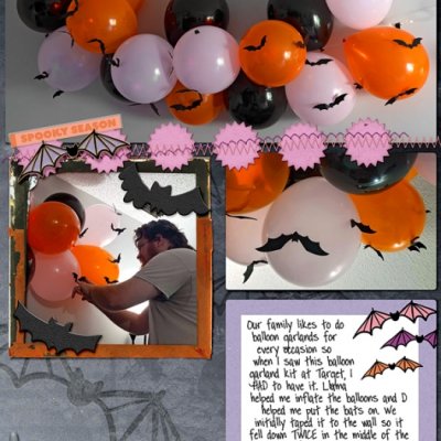 October album - bat balloon garland