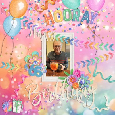 PGAD Feb 16: Pinterest Party Scrap :  E Colorfull Birthday