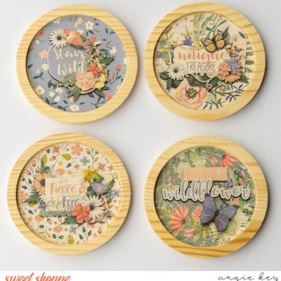 Wooden Wildflower Coasters