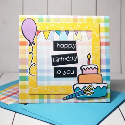 Happy Birthday to You card with matching envelope