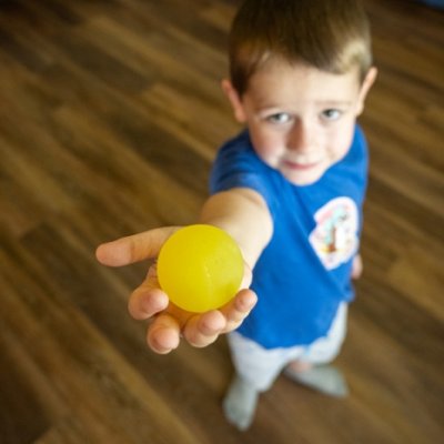High Angle: A Boy and A Ball