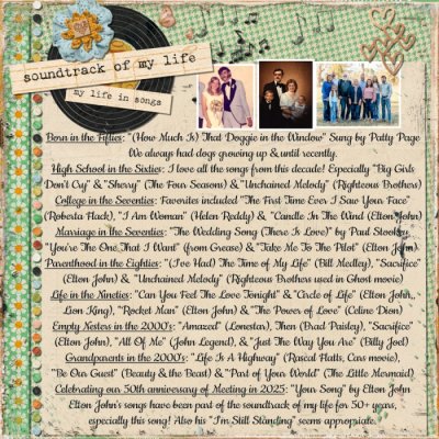 8/9 Option 1 Soundtrack of My Life