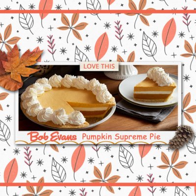 Bob Evans Pumpkin Supreme Pie