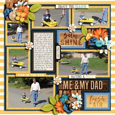 Me & My Dad - little yellow wagon