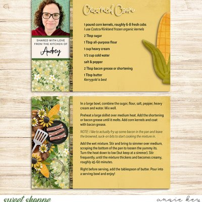 Recipe Cards: Creamed Corn