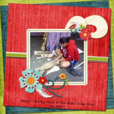 Vendor carving Honu