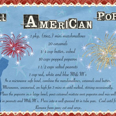 All American Popcorn Recipe Card