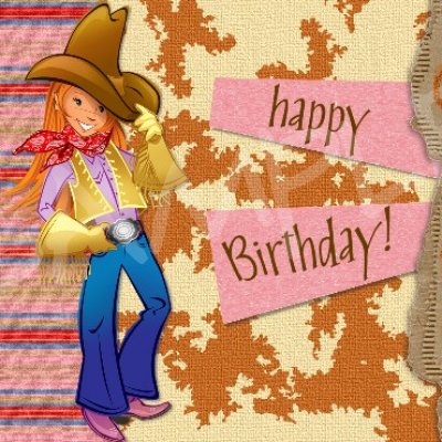 Happy Birthday Cowgirl Card