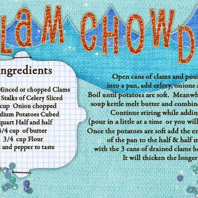 Clam Chowder Recipe Card
