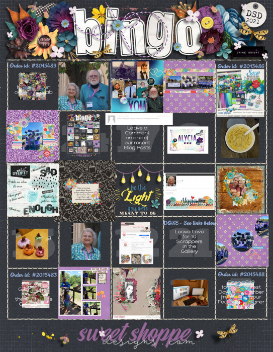 10/2021 DSD BINGO completed card