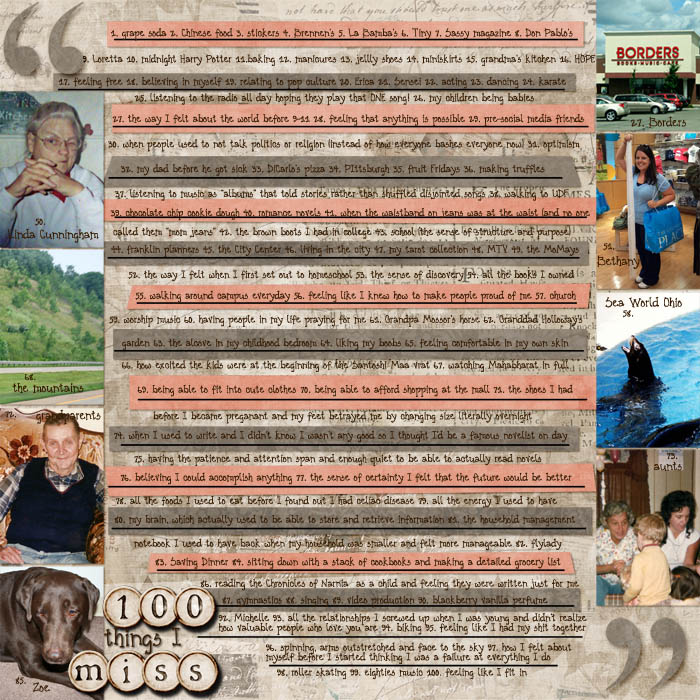 100 things I miss