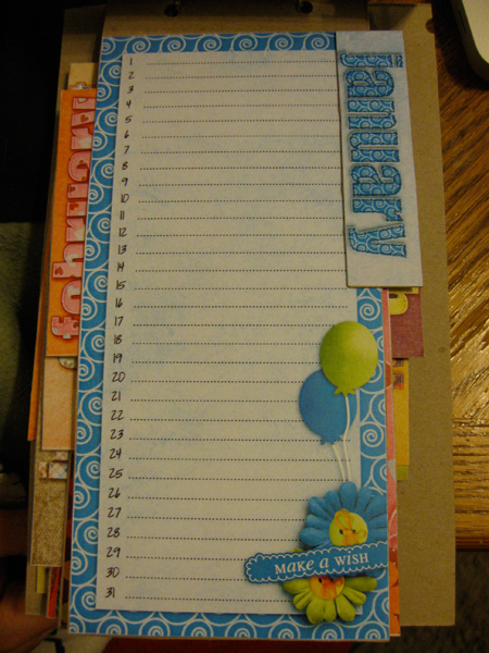 2011 birthday calender