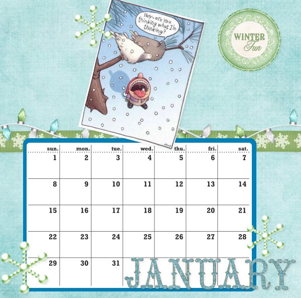 2012 Calendar Jan