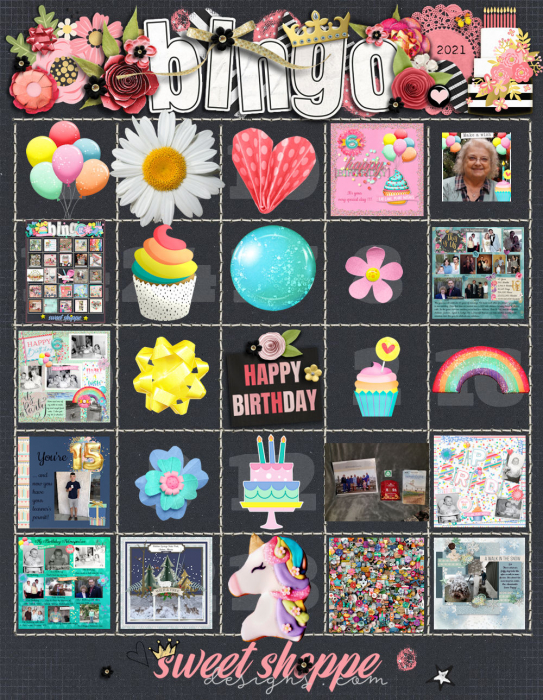 2021 SSD 15th Birthday Celebration Completed BINGO Card
