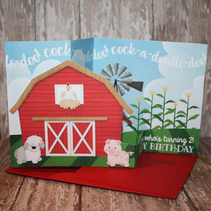 3D Farm Birthday card