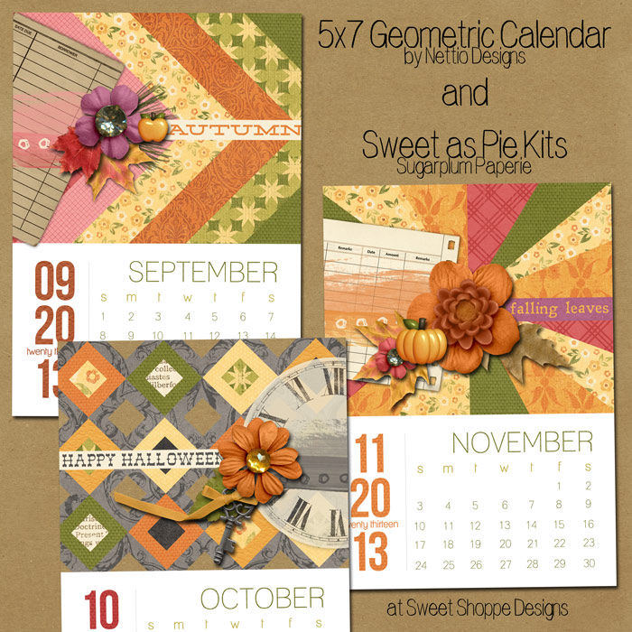 5x7 geometric calendar