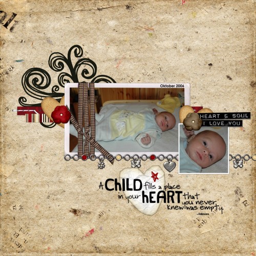 a child fills....