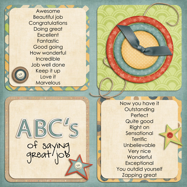 ABC's of saying Grat Job!