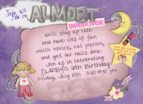 Almost Sleepover Invite