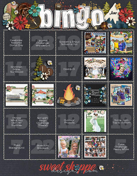 Angie's June 2018 Bingo card