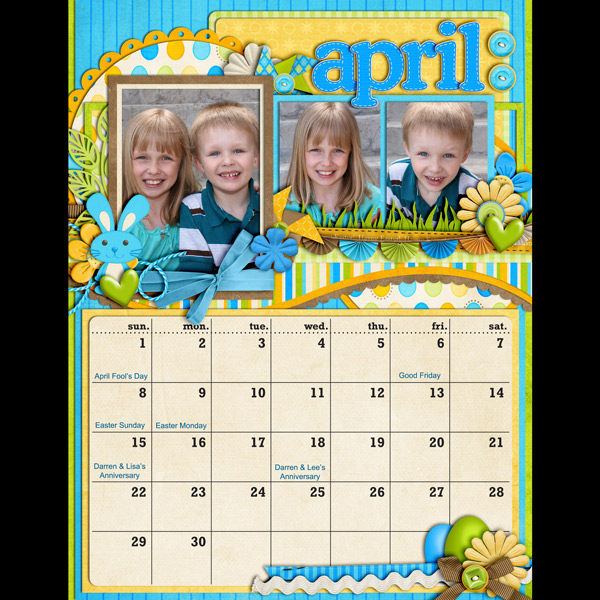 April Calendar page