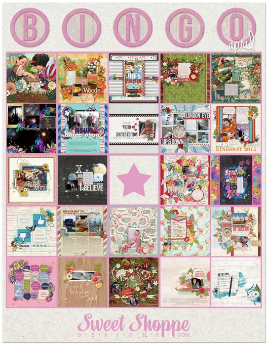 April Challenge Bingo Card