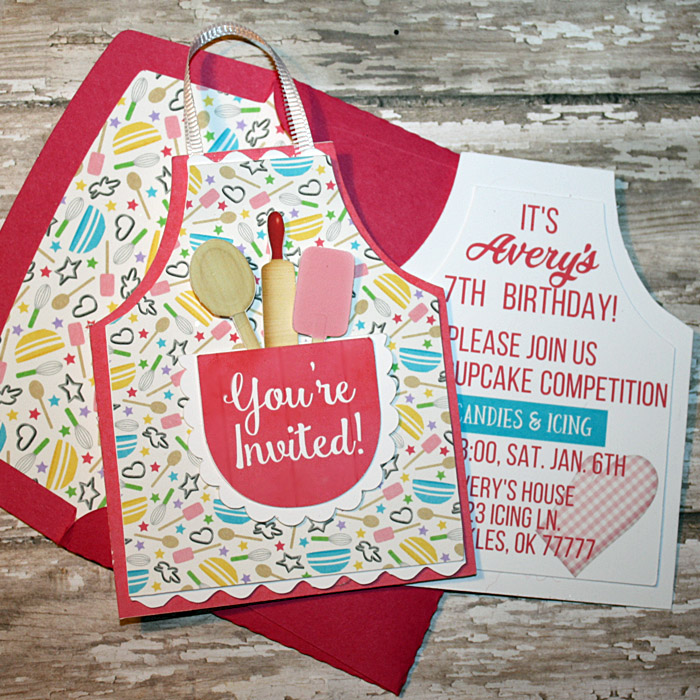 Apron Cupcake Party Invite