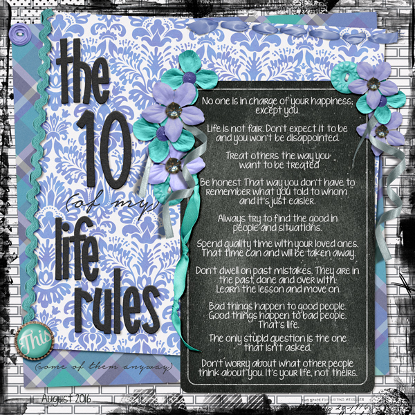 August Bingo #10-Life Rules