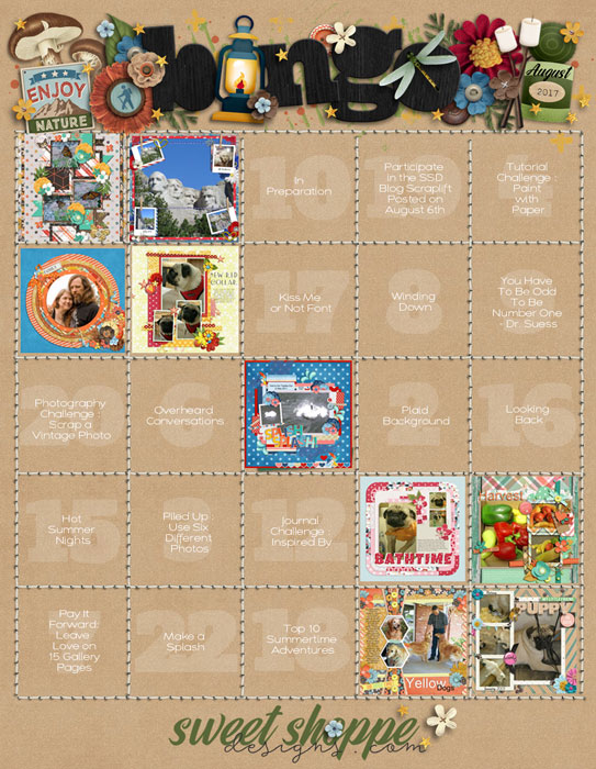 August Bingo card