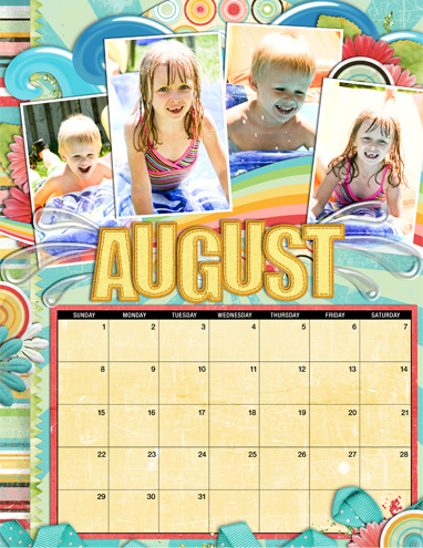 August Calendar Page