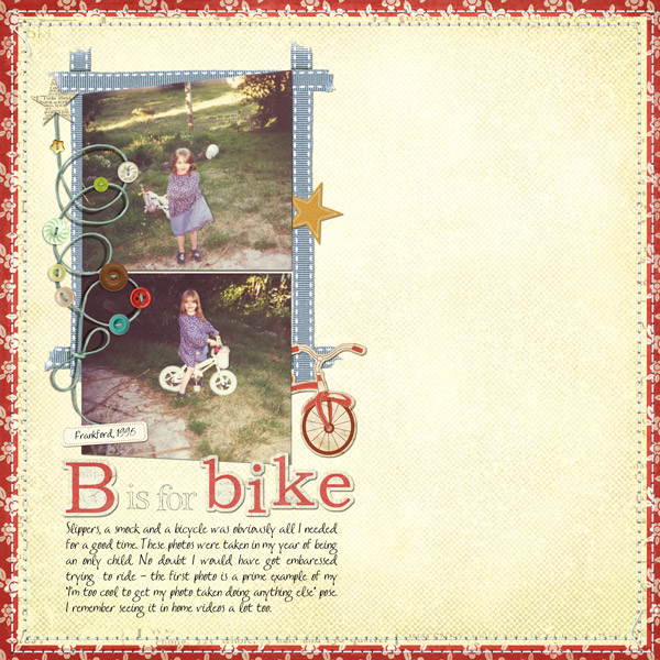 B is for bike.