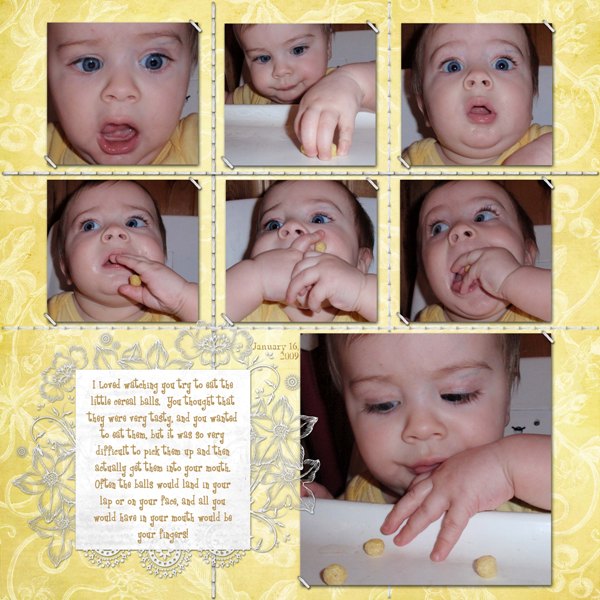baby eating cereal