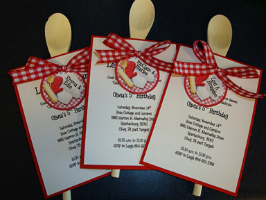 Baking Party Invites and Favors