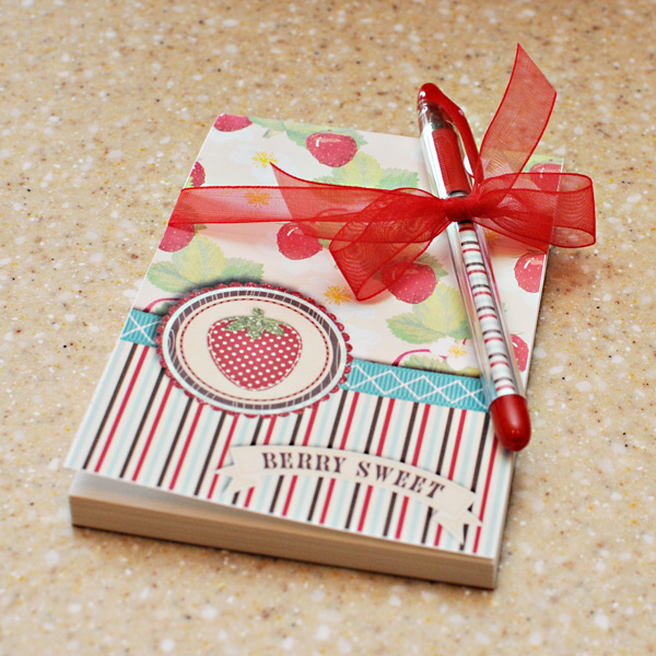 Berry Sweet notepad and pen