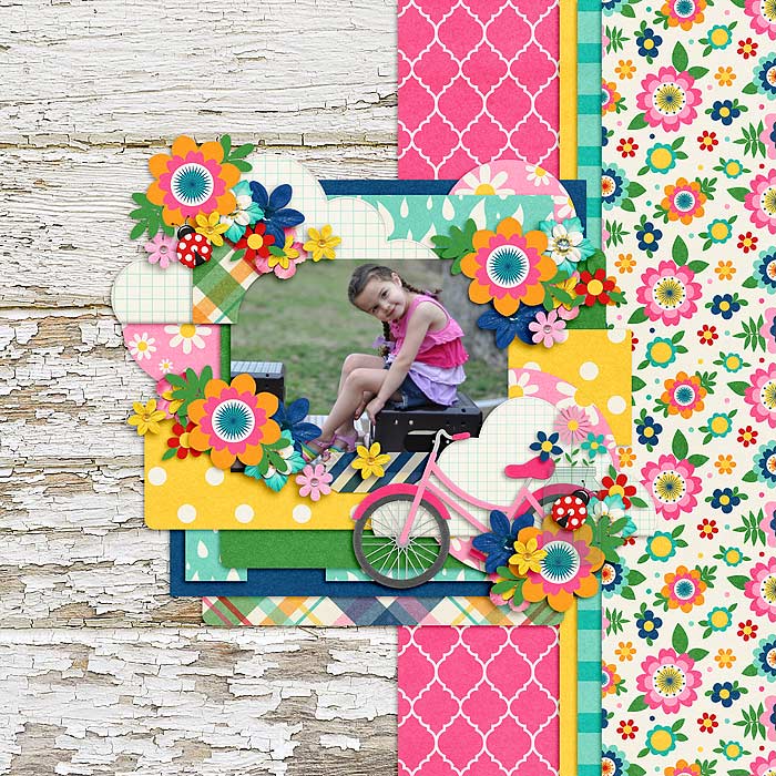 Bingo Challenge #4: Patterned Paper Mash Up: Floral and Plaid