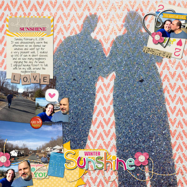 Bingo Challenge: photograph my shadow and scrap it -- Winter Sunshine