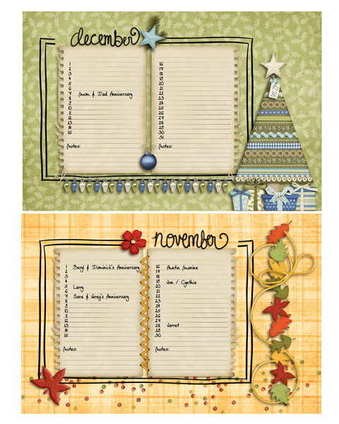 Birthday Book 2011 - November & December