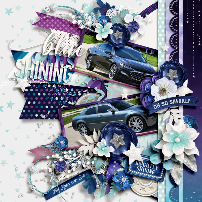 blue cars shining