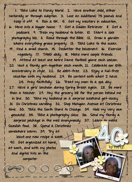 Book of Me:  40 by forty.