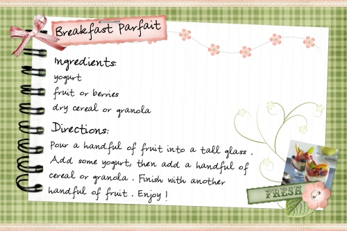 Breakfast Parfait recipe card