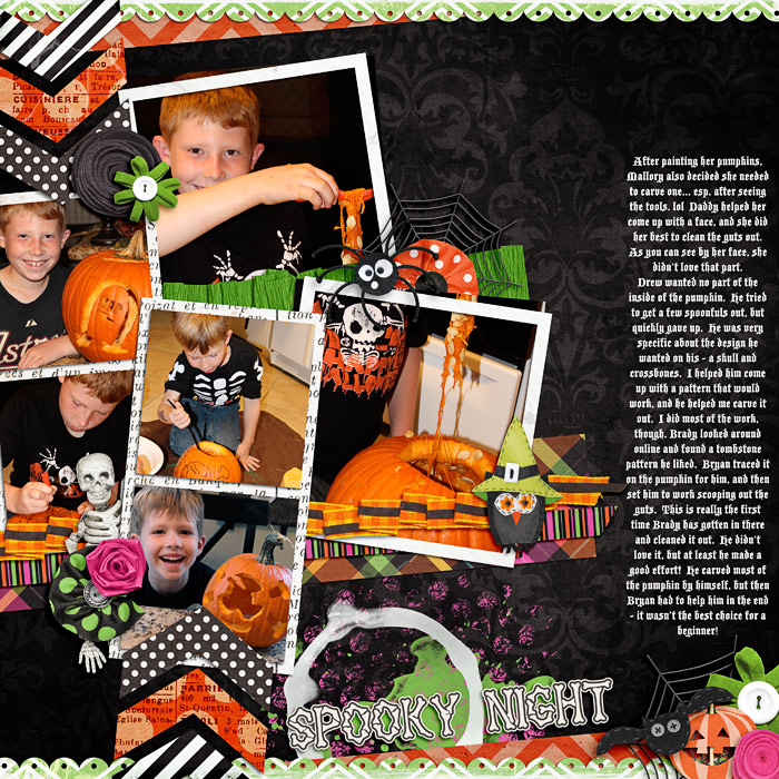 Carving pumpkins, right