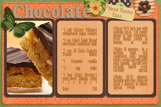 Chocolate Peanut Butter Bars Recipe Card