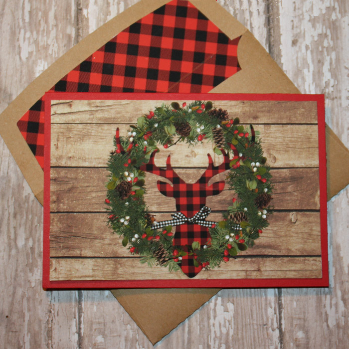 Christmas card with matching envie