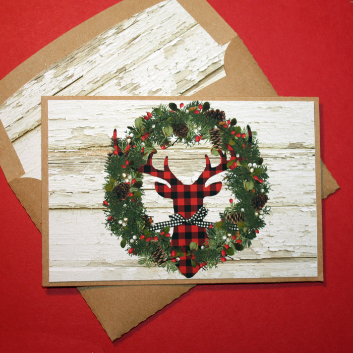 Christmas card with matching envie