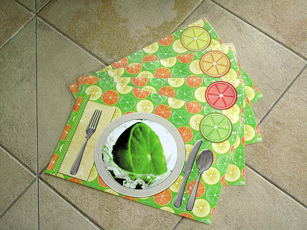 Citrus fruits placemat set