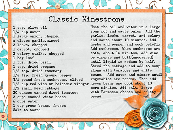 Classic Minestrone Recipe Card