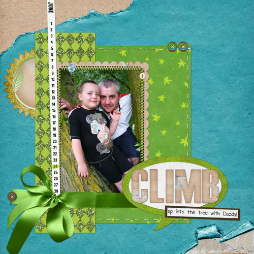Climb up into the tree with daddy